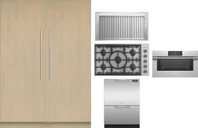 6 Piece Package Includes Refrigerator, Freezer, Cooktop, Wall Oven, Hood And Dishwasher